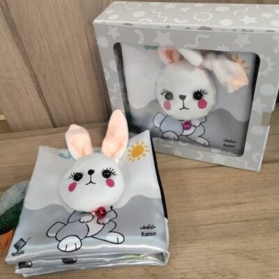 کتاب پارچه ای حیوانات مزرعه 2 زبانه با جعبه نشر جابیرو